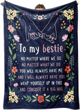 Blanket for Best Friend Gifts, “To my bestie…Wrap yourself up in this and consider it a big hug”, From Bestie, Birthday, Christmas, Inspirational