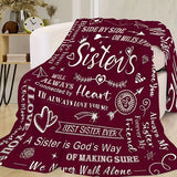 Blanket for Sister Gifts - Sisters Side by Side or Miles Apart Always Connected by Heart - From Sibling, Birthday, Christmas, Everyday Encouragement, Inspirational