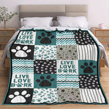 Gifts for Dog Lover Blanket - Live Love Bork - From Pet Parent, Birthday Christmas Everyday Encouragement, Inspirational Pets