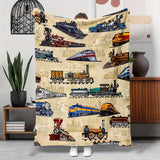 Gifts for Train Lovers Blanket - All Aboard for Adventure - From Family Friends, Birthday Christmas Holiday, Nostalgic Vintage