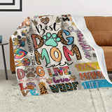 Blanket for Dog Mom Gifts - Best Dog Mom Ever - From Mom Dad, Birthday Christmas Everyday Encouragement, Inspirational Motivational