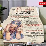 Blanket for Daughter Gifts - My Daughter Never Forget That I Love You, Be Brave Be Bold” From Mom, Birthday Christmas Graduation, Inspirational Motivational