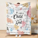 Inspirational Gifts for Son Blanket - I Am a Child of God - From Parents, Birthday, Christmas, Everyday Encouragement, Motivational Blanket