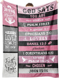 Blanket for Son Gifts, “God Says You Are Unique Special Lovely Precious Strong Chosen”, From Mom Dad, Birthday Christmas, Inspirational