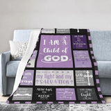 Blanket for Daughter Gifts, “I Am a Child of God”, From Mom Dad, Birthday, Christmas, Graduation, Inspirational Theme