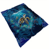Blanket for Son Gifts, “Sea Turtle Wisdom: Explore with Courage”, From Mom Dad, Birthday Christmas Graduation, Inspirational Motivational