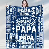 Blanket for Papa Gifts - My Favorite People Call Me Papa - From Children Grandchildren, Birthday Christmas Holiday, Inspirational Motivational