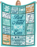 Blanket for Aunt Gifts, “Best Aunt Ever”, From Niece or Nephew, Birthday Christmas Holiday Graduation, Inspirational Motivational
