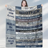 Blanket for Brother Gifts - To My Brother I Just Want to Let You Know You Mean So Much to Me,” From Sibling, Birthday, Christmas, Everyday Encouragement, Inspirational Motivational