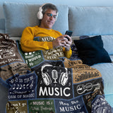 Blanket for Son Gifts, “May the Music Be With You”, From Mom Dad, Birthday, Christmas, Graduation, Inspirational, Motivational
