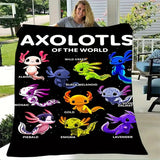 Gifts for Axolotl Lovers Blanket - Axolotls of the World - From Parents, Birthday, Christmas, Everyday Encouragement, Inspirational