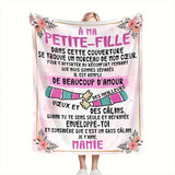 Blanket for Granddaughter Gifts - À Ma Petite-Fille... Il Est Rempli De Beaucoup D'Amour,” From Mamie, Birthday, Christmas, Everyday Encouragement, Inspirational