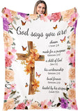 Blanket for Son Gifts, “Every Day God thinks of you, Every hour God looks after you, Every Minute God cares for you, Because every second He loves you”, From Mom Dad, Birthday, Christmas, Graduation, Everyday Encouragement, Inspirational