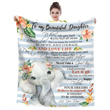 Blanket for Daughter Gifts - To My Beautiful Daughter When Life Gets Hard & You Feel All Alone - From Mom, Birthday, Graduation, Everyday Encouragement, Inspirational Motivational