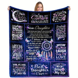 Blanket for Daughter Gifts - To My Daughter... Hugs Never Give Up,” From Parents, Birthday, Christmas, Everyday Encouragement, Inspirational Motivational