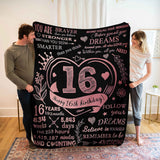 Gifts for Daughter Blanket - Happy 16th Birthday - From Parents, Birthday, Graduation, Inspirational Motivational