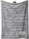 Gifts for Son Blanket, “You Are Loved, Supported, Brave, Courageous, Strong”, From Mom Dad, Birthday, Christmas, Encouragement, Inspirational