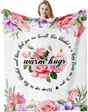 Blanket for Son Gifts, “Warm Hugs”, From Mom Dad, Birthday Christmas Graduation Everyday Encouragement, Inspirational Motivational