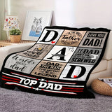 Blanket for Dad Gifts - Dad You're My Hero, World's Best Dad, Top Dad,” From Children, Birthday, Christmas, Everyday, Motivational
