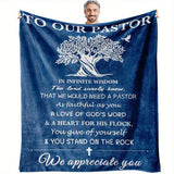 Blanket for Pastor Gifts - To Our Pastor We Appreciate You - From Congregation, Christmas Birthday Holiday, Inspirational Motivational