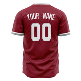 Custom Maroon Baseball Jersey (With White Color)