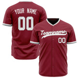 Custom Maroon Baseball Jersey (With White Color)