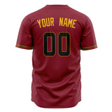 Custom Maroon Baseball Jersey (With Gold Color)