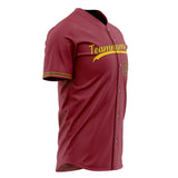 Custom Maroon Baseball Jersey (With Gold Color)