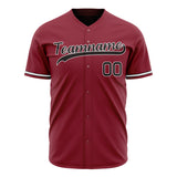 Custom Maroon Baseball Jersey (With Black Color)