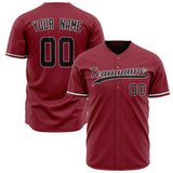 Custom Maroon Baseball Jersey (With Black Color)