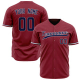 Custom Maroon Baseball Jersey (With Navy Color)