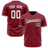 Custom Maroon Baseball Jersey (With White Color)