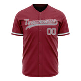 Custom Maroon Baseball Jersey (With Gray Color)