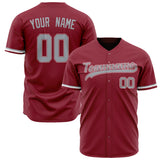 Custom Maroon Baseball Jersey (With Gray Color)