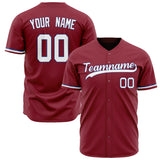 Custom Maroon Baseball Jersey (With White Color)