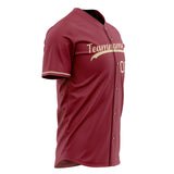 Custom Maroon Baseball Jersey (With Cream Color)