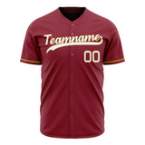 Custom Maroon Baseball Jersey (With White Color)