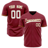 Custom Maroon Baseball Jersey (With White Color)