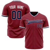 Custom Maroon Baseball Jersey (With Navy Color)