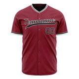 Custom Maroon Baseball Jersey (With Black Color)