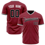 Custom Maroon Baseball Jersey (With Black Color)