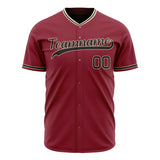 Custom Maroon Baseball Jersey (With Black Color)