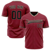 Custom Maroon Baseball Jersey (With Black Color)