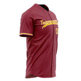 Custom Maroon Baseball Jersey (With Gold Color)