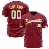 Custom Maroon Baseball Jersey (With Gray Color)