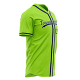 Custom Neon Green Baseball Jersey (With Navy Color)