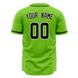 Custom Neon Green Baseball Jersey (With Black Color)