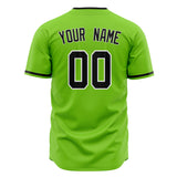 Custom Neon Green Baseball Jersey (With Black Color)