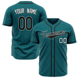 Custom Teal Baseball Jersey (With Black Black Pinstripe)