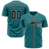 Custom Teal Baseball Jersey (With Black Black Pinstripe)